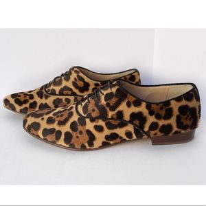 J Crew Leopard Oxford Shoes